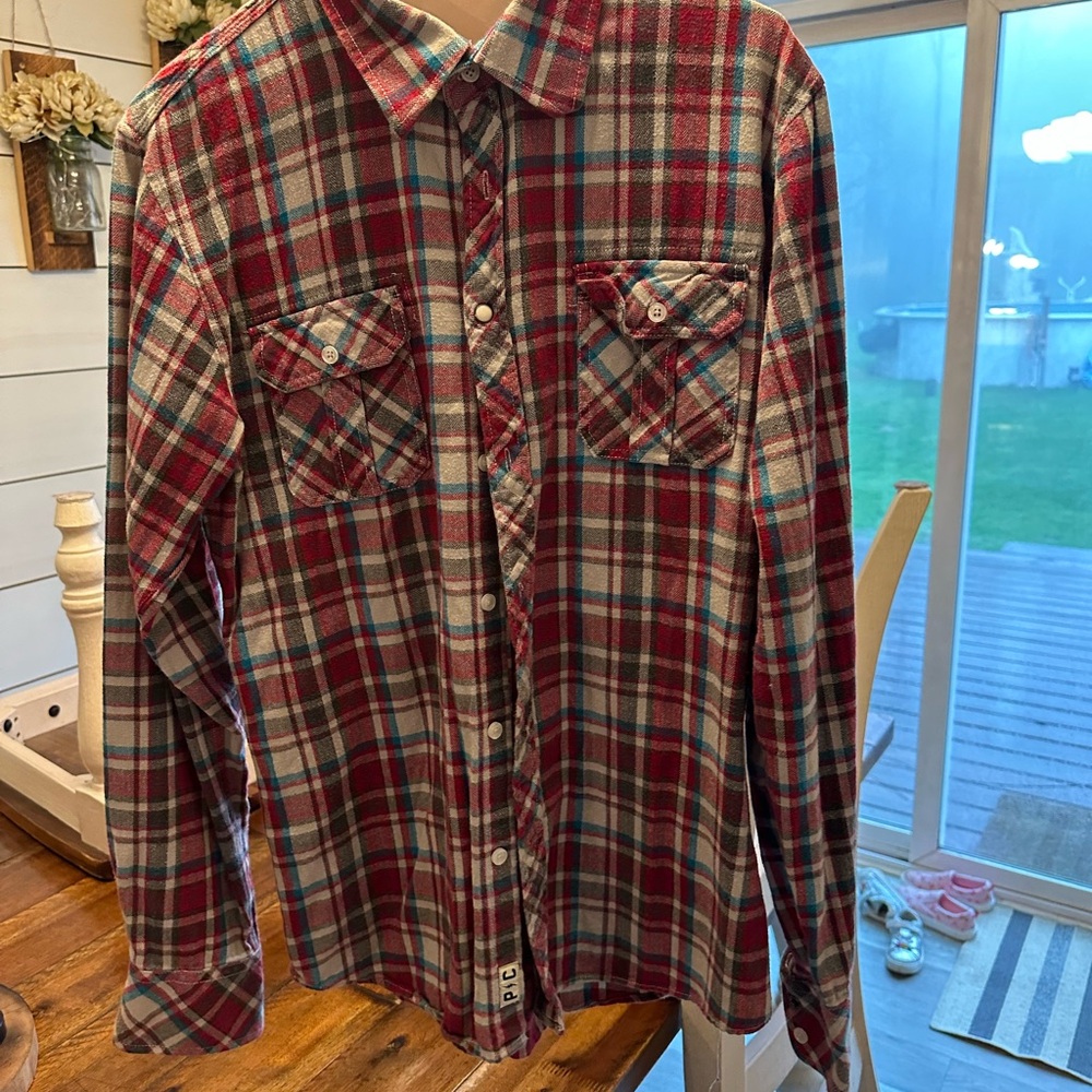 Plaid Button-Up Shirt